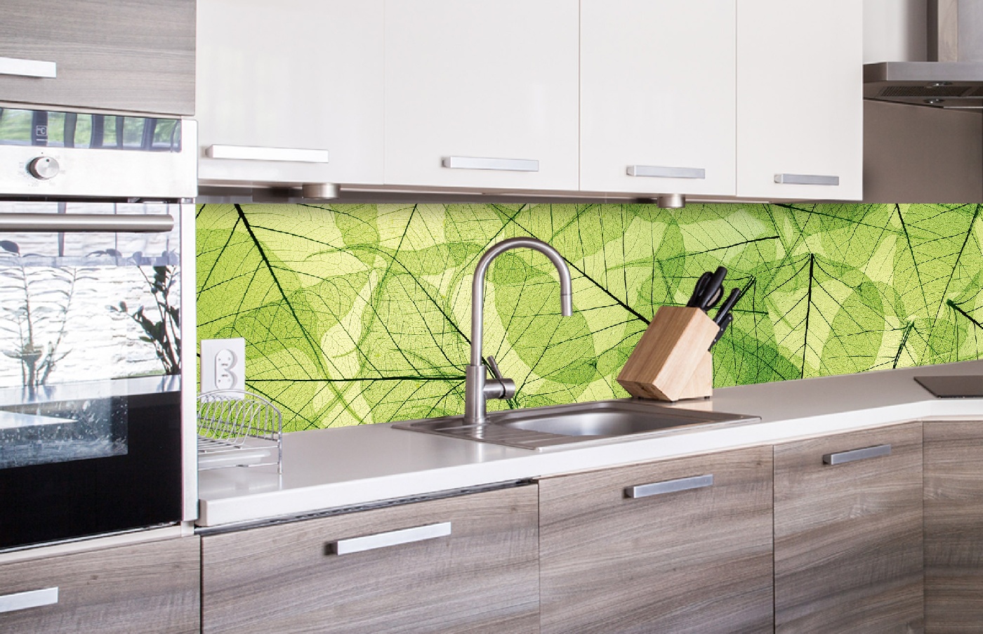Küchenrückwand Folie - Blattadern 260 x 60 cm