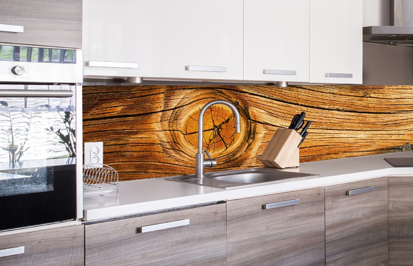 Küchenrückwand Folie - Holz Knoten 260 x 60 cm