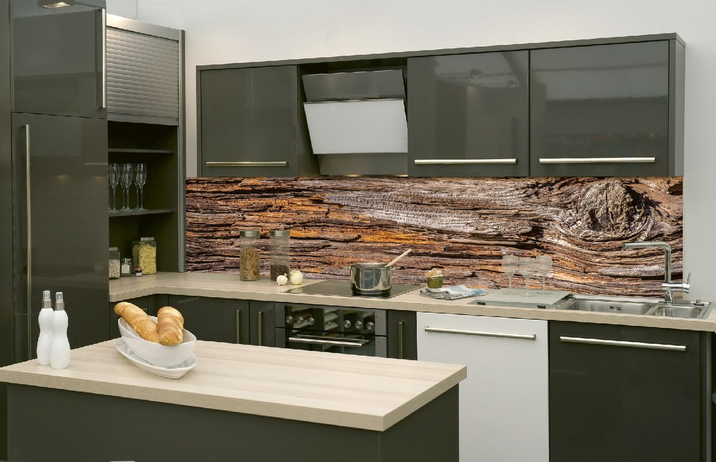 Küchenrückwand Folie - Baumrinde 260 x 60 cm