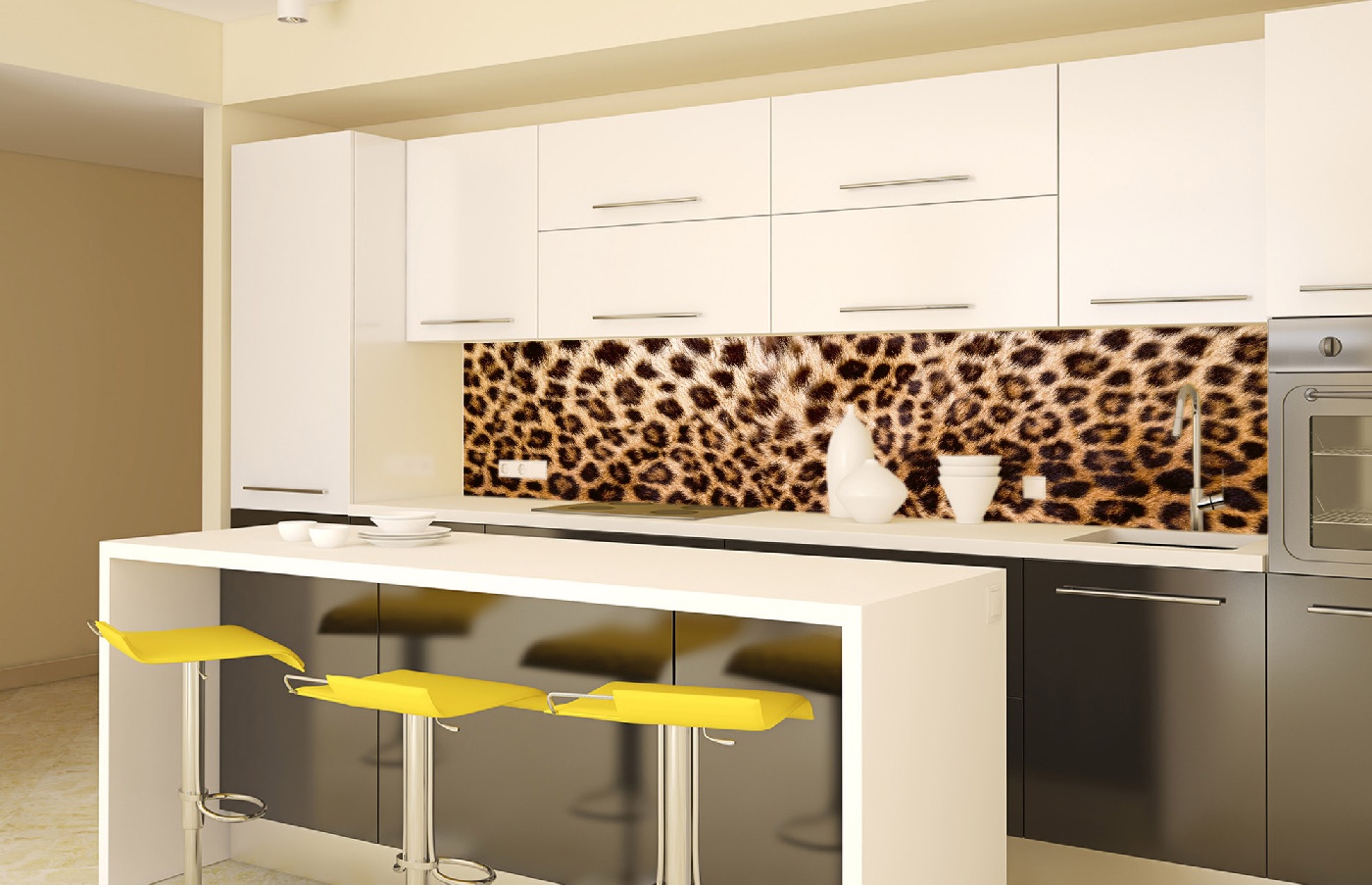 Küchenrückwand Folie - Leopardenfell 260 x 60 cm
