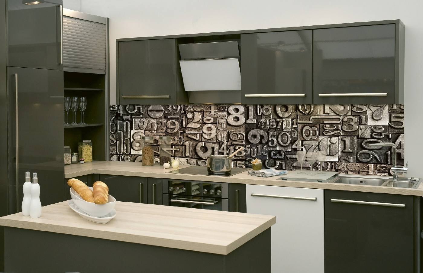 Küchenrückwand Folie - Schriftart 260 x 60 cm