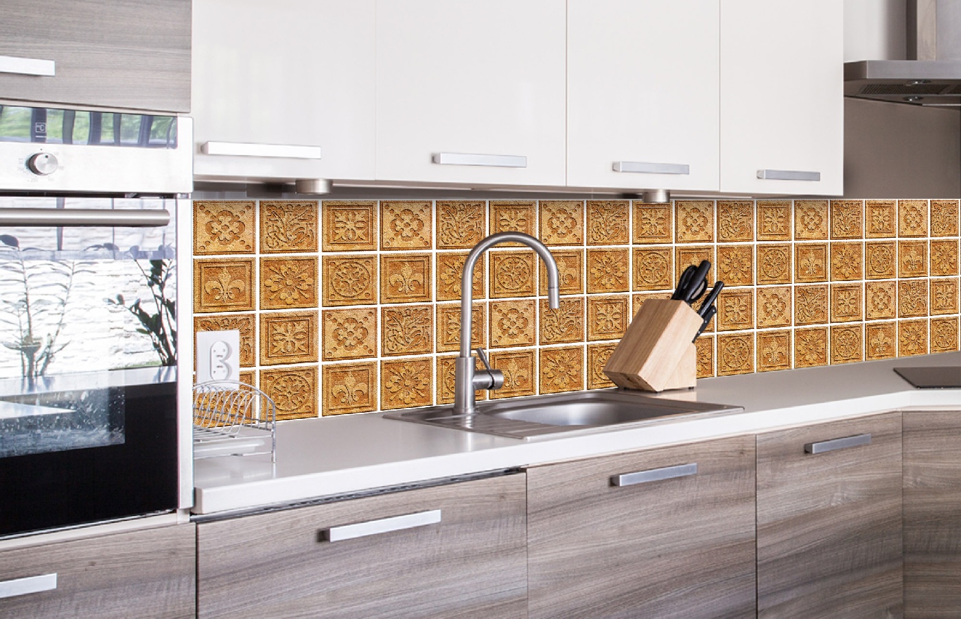 Küchenrückwand Folie - Granitfliesen 260 x 60 cm