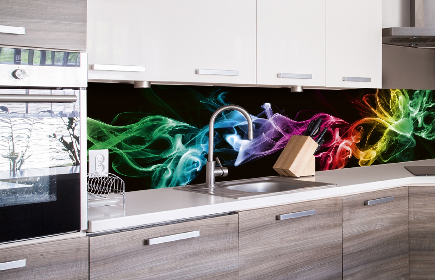 Küchenrückwand Folie - schwarzer Rauch 260 x 60 cm
