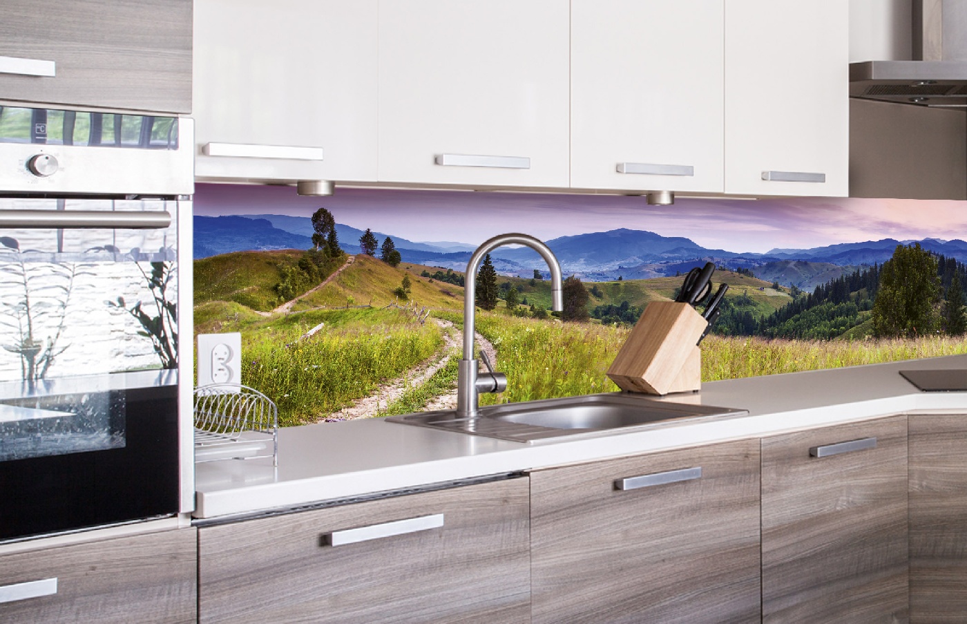 Küchenrückwand Folie - Natur mit Abendrot 260 x 60 cm