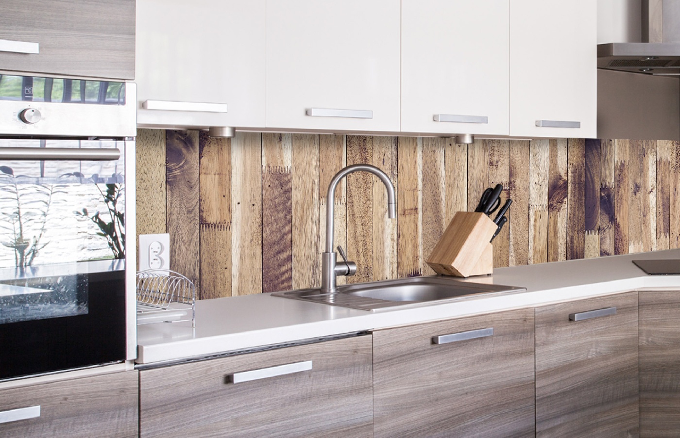 Küchenrückwand Folie - Holzlatten 260 x 60 cm