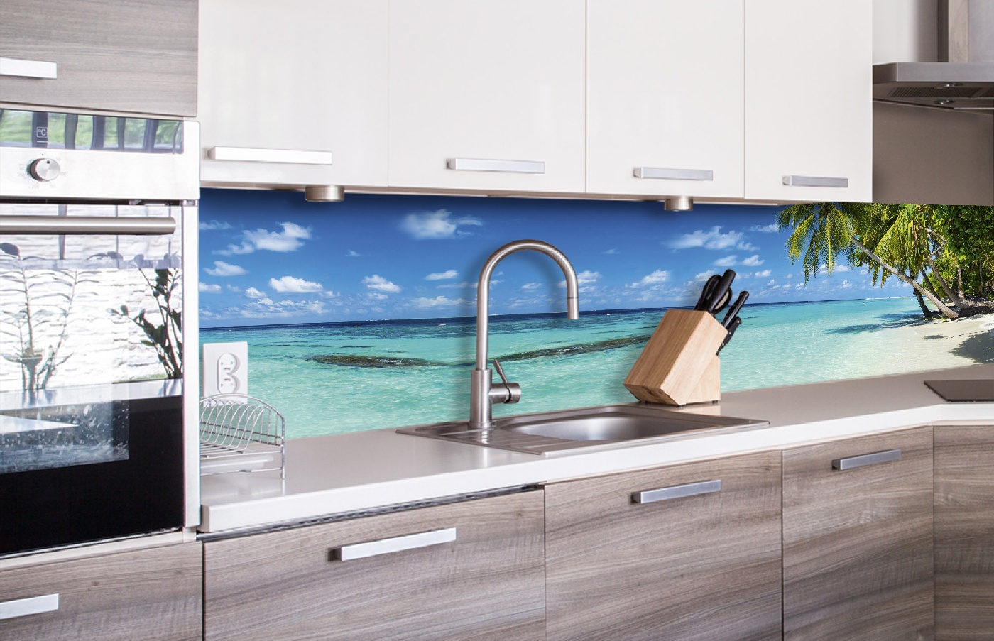 Küchenrückwand Folie - Strand im Paradies 260 x 60 cm