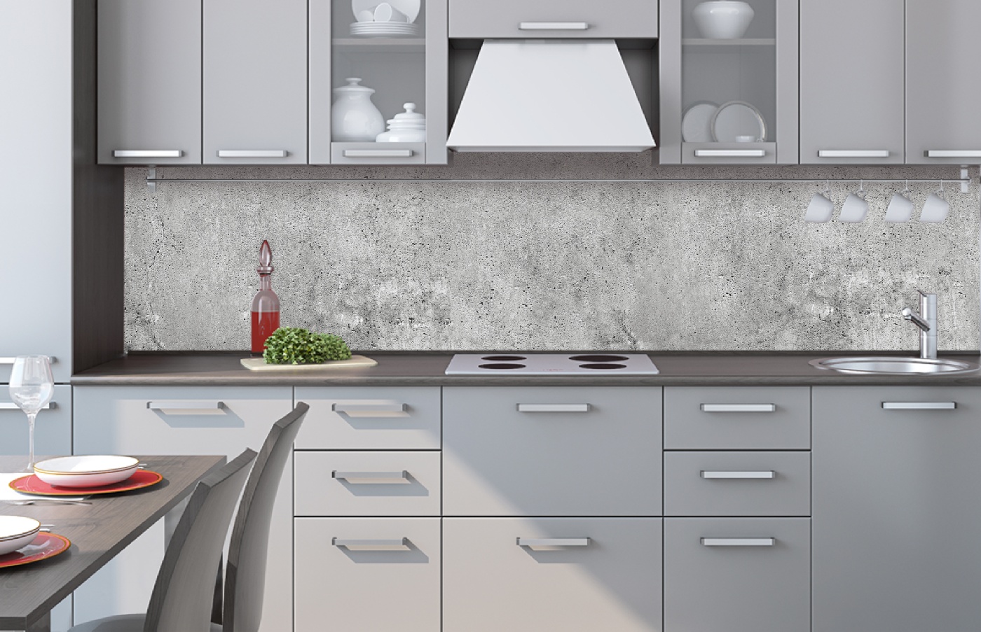 Küchenrückwand Folie - Beton II 260 x 60 cm