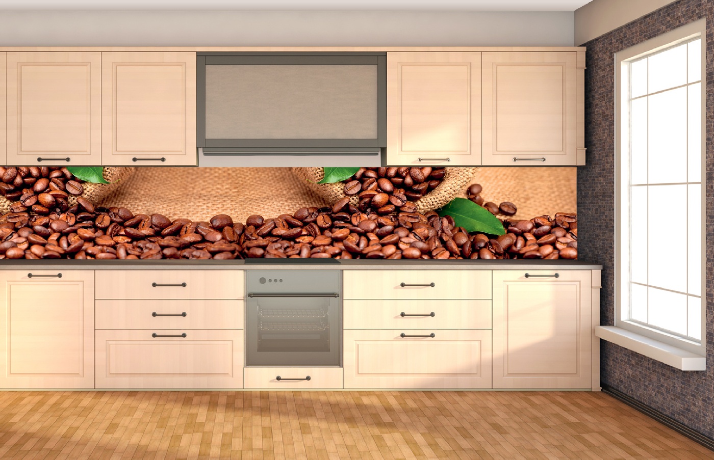 Küchenrückwand Folie - Kaffe 350 x 60 cm