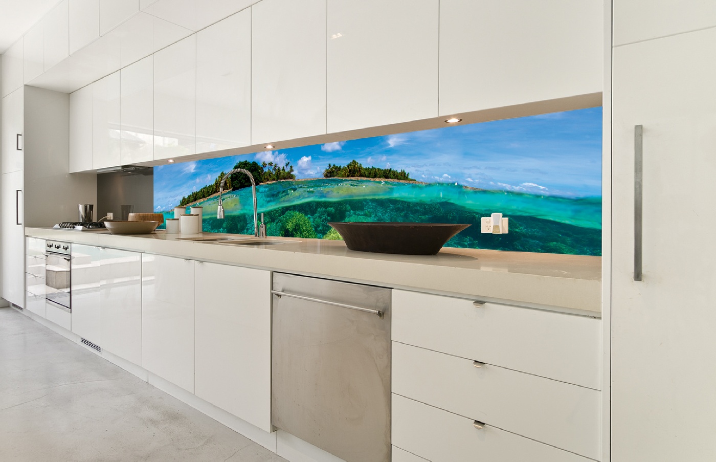 Küchenrückwand Folie - Korallenriff 350 x 60 cm