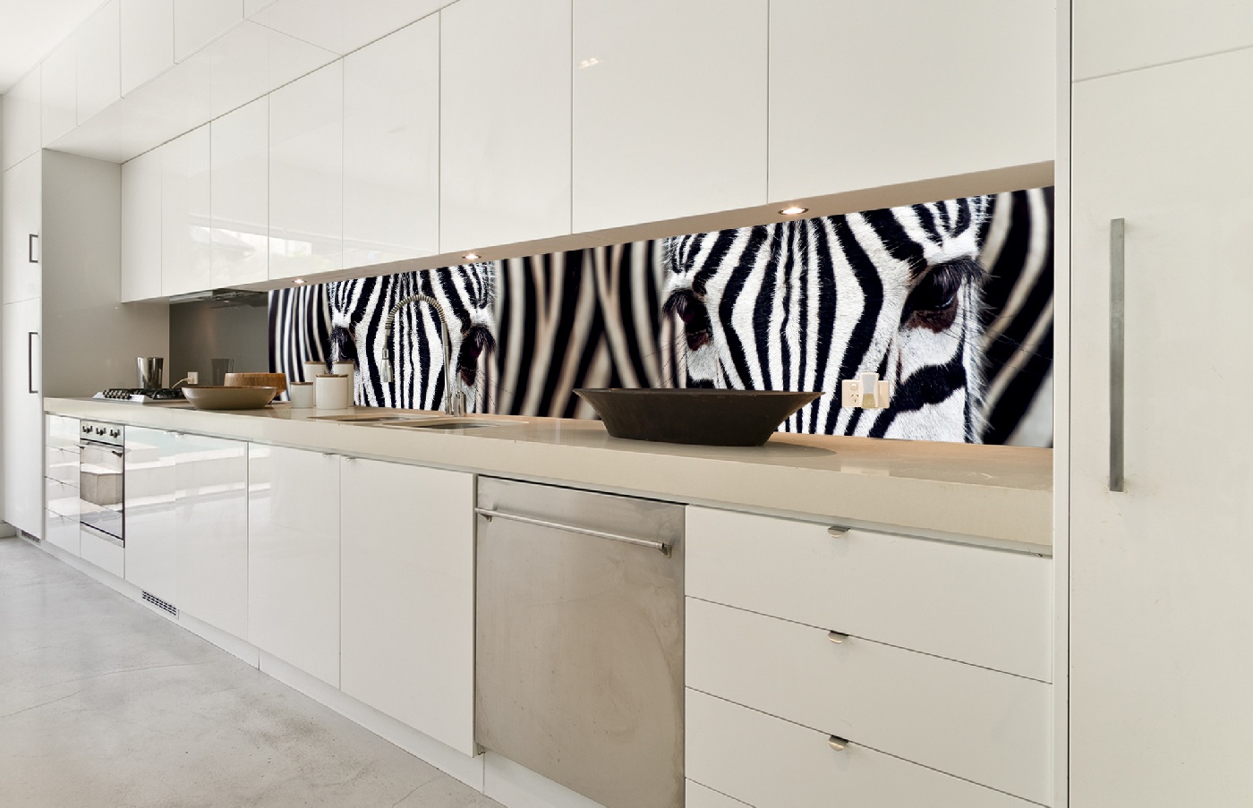 Küchenrückwand Folie - Zebra 350 x 60 cm