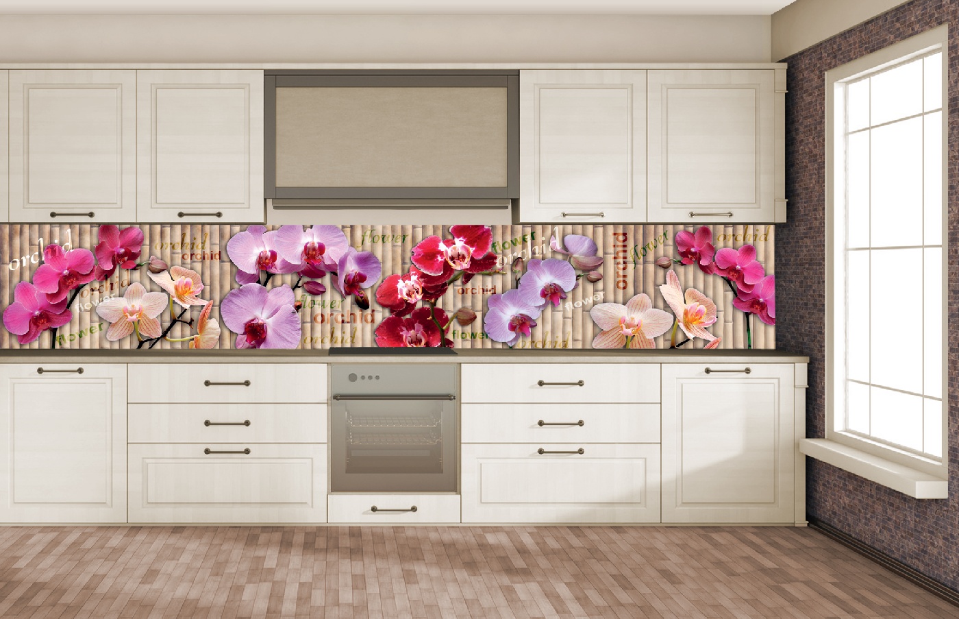 Küchenrückwand Folie - Orchidee 350 x 60 cm