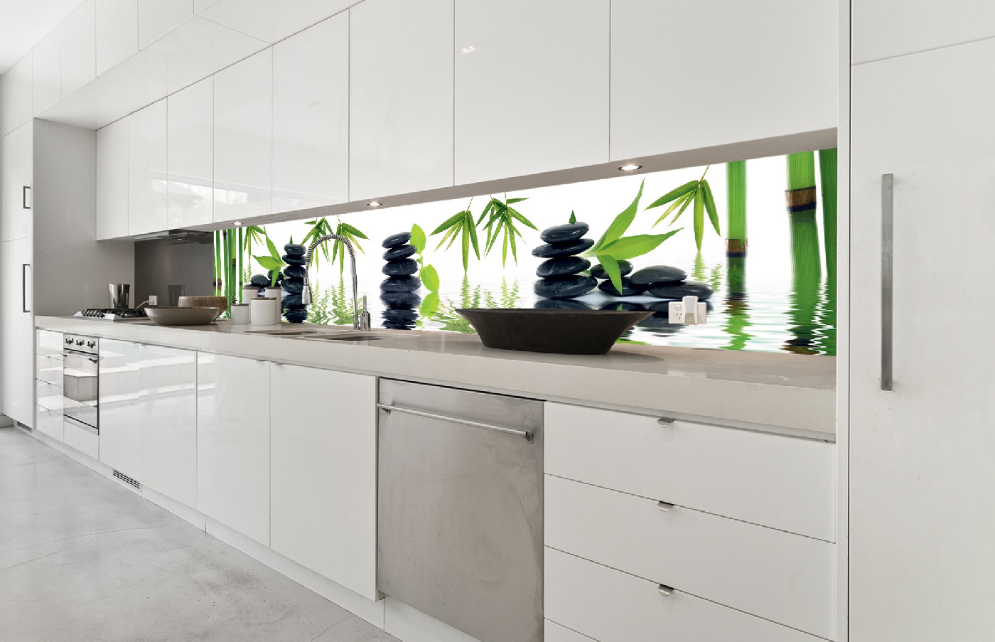 Küchenrückwand Folie - Zen Steine 350 x 60 cm