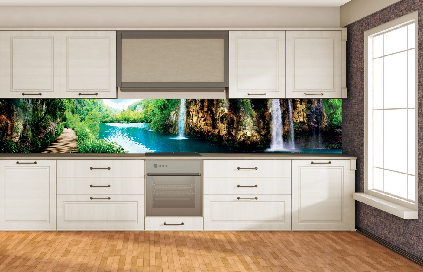 Küchenrückwand Folie - Entspannung im Wald 350 x 60 cm