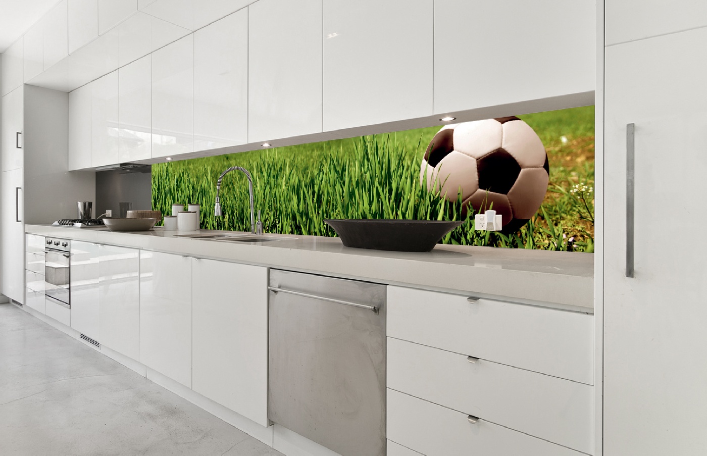Küchenrückwand Folie - Fußball 350 x 60 cm