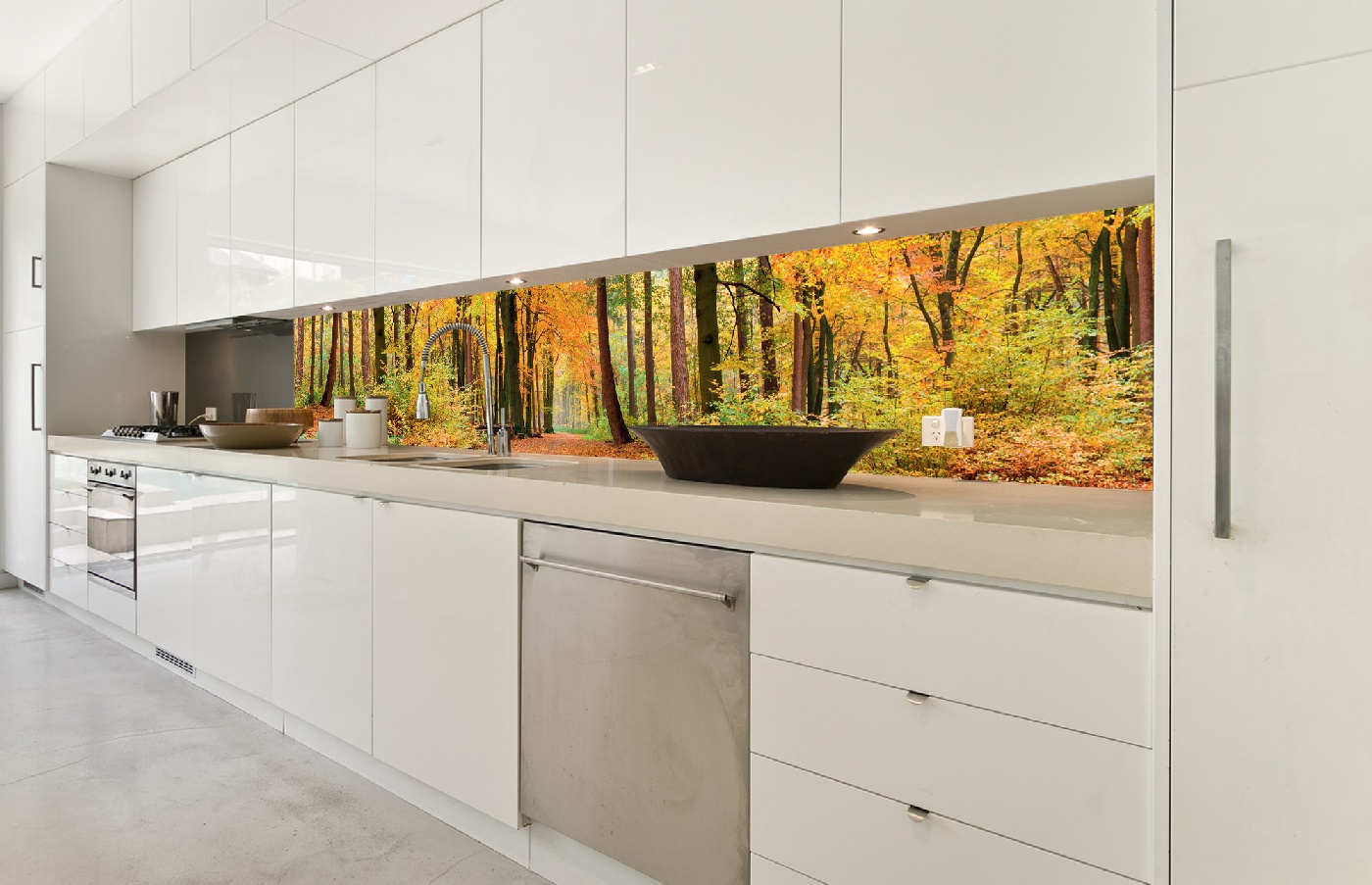 Küchenrückwand Folie - Herbstwald 350 x 60 cm