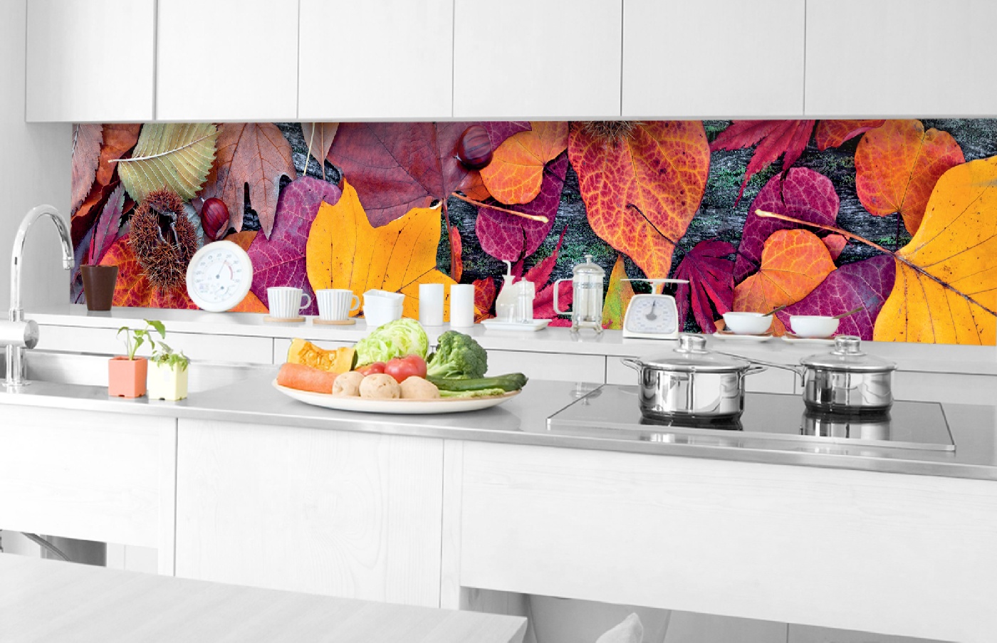 Küchenrückwand Folie - Herbstblätter 350 x 60 cm