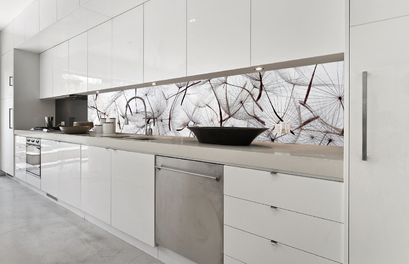 Küchenrückwand Folie - Löwenzahnsamen 350 x 60 cm