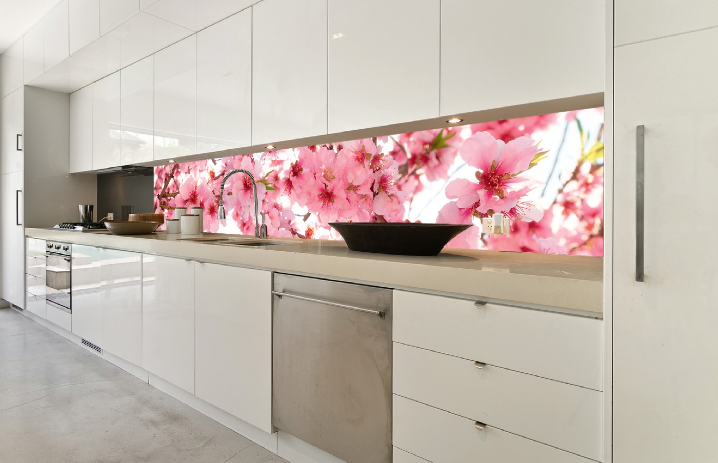 Küchenrückwand Folie - Apfelblüte 350 x 60 cm