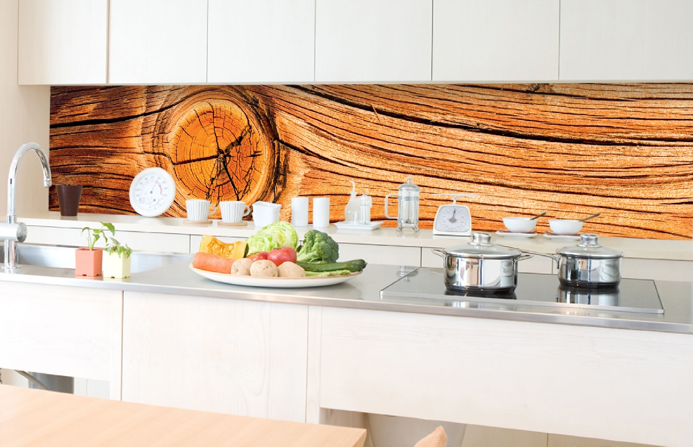 Küchenrückwand Folie - Holz Knoten 350 x 60 cm
