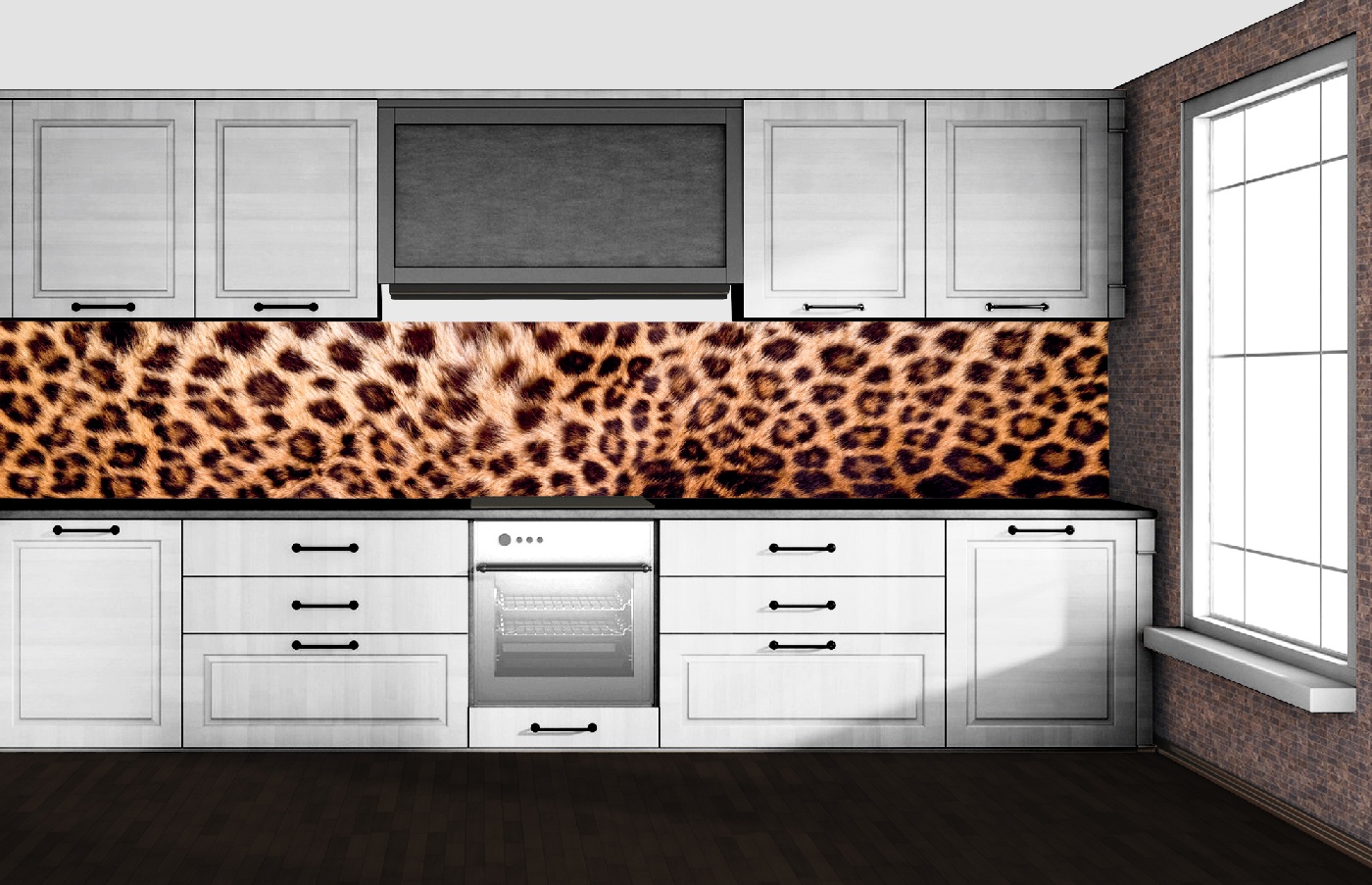 Küchenrückwand Folie - Leopardenfell 350 x 60 cm