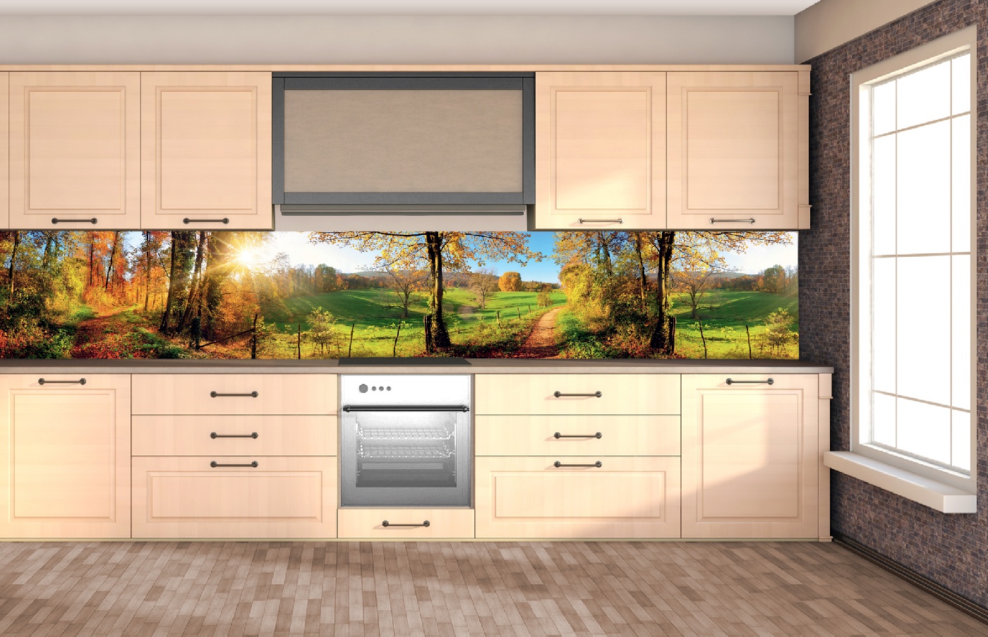 Küchenrückwand Folie - Wiese 350 x 60 cm