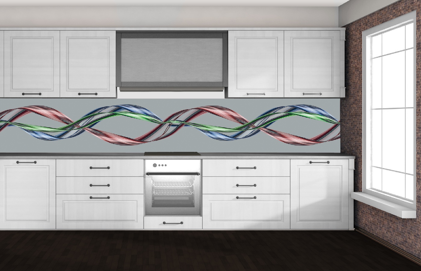 Küchenrückwand Folie - glänzende Welle 350 x 60 cm