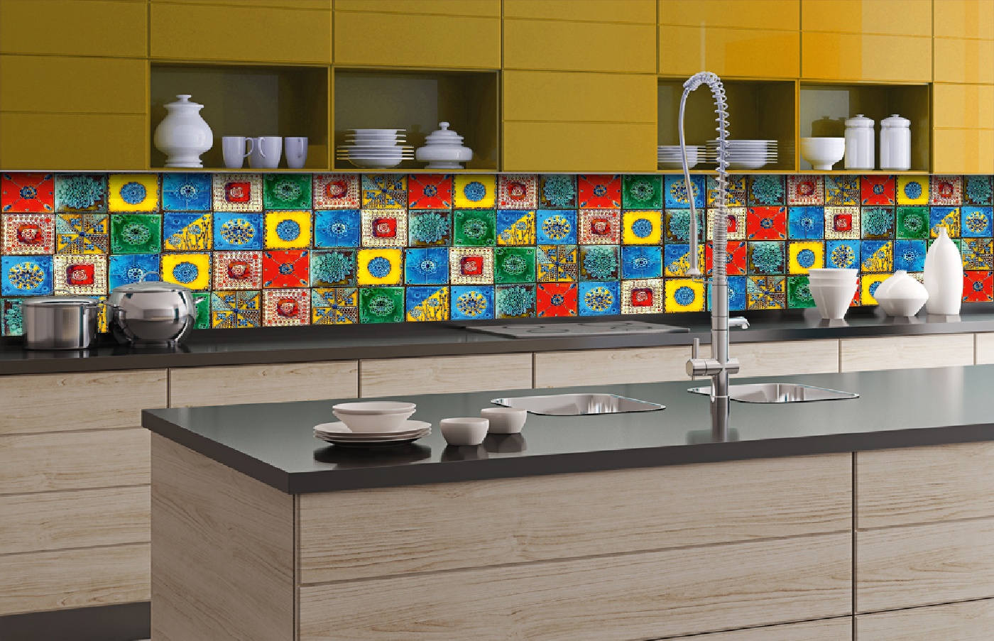 Küchenrückwand Folie - Lisboa Fliesen 350 x 60 cm