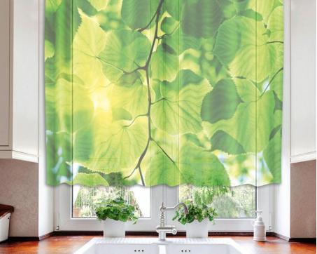 Gardinen - Grüne Blätter 140 x 120 cm