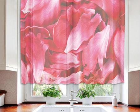 Gardinen - Rote Blütenblätter 140 x 120 cm