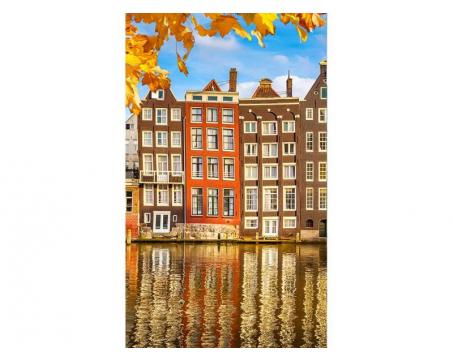 Vlies Fototapete - Häuser in Amsterdam 150 x 250 cm 
