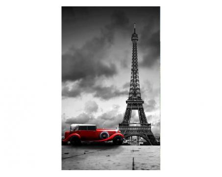 Vlies Fototapete - Retro Auto in Paris 150 x 250 cm 