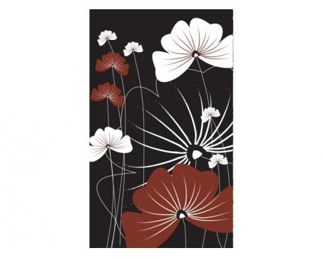 Vlies Fototapete - Blumen im schwarzen Hintergrund 150 x 250 cm 