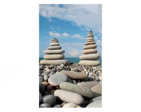 Vlies Fototapete - Steine auf Strand 150 x 250 cm 