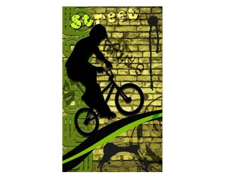 Vlies Fototapete - grünes Fahrrad 150 x 250 cm 