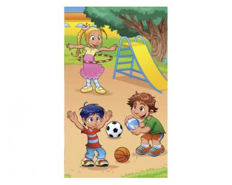 Vlies Fototapete - Kinder auf Spielplatz 150 x 250 cm 