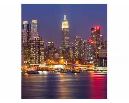 Vlies Fototapete - Manhattan in der Nacht 225 x 250 cm 