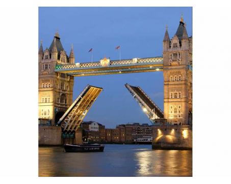 Vlies Fototapete - Tower Bridge in der Nacht 225 x 250 cm 