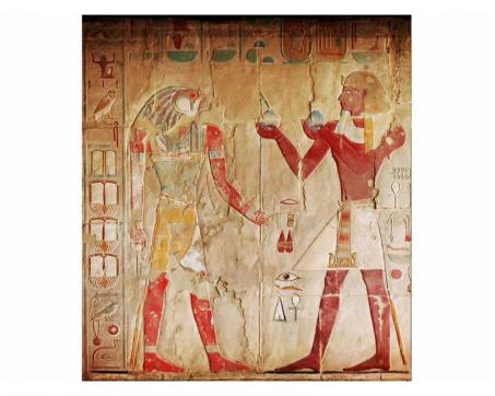 Vlies Fototapete - ägyptisches Gemälde 225 x 250 cm 