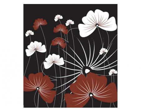 Vlies Fototapete - Blumen im schwarzen Hintergrund 225 x 250 cm 