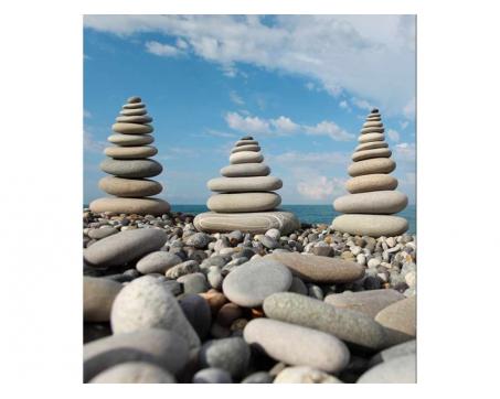 Vlies Fototapete - Steine auf Strand 225 x 250 cm 