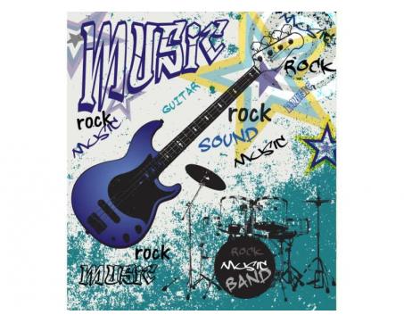 Vlies Fototapete - blau Gitarre 225 x 250 cm 