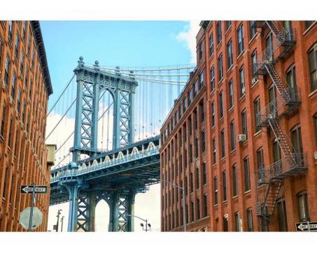 Vlies Fototapete - Brücke in Manhattan 375 x 250 cm 