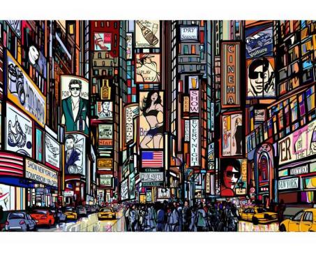 Vlies Fototapete - Times Square 375 x 250 cm 