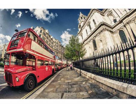 Vlies Fototapete - Londoner Bus 375 x 250 cm 