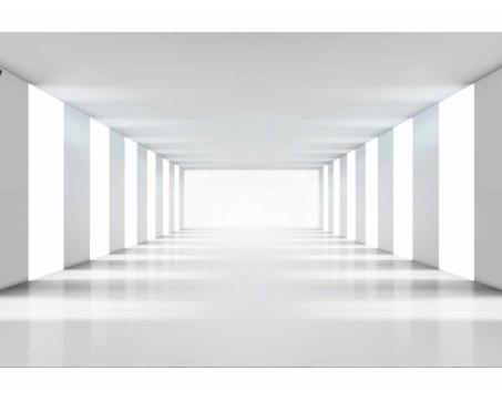 Vlies Fototapete - weißer Korridor 375 x 250 cm 