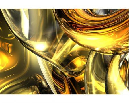 Vlies Fototapete - abstrakte Malerei in Gold 375 x 250 cm 