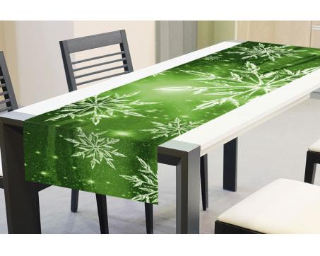 Tischläufer - Grüne Schneeflocken