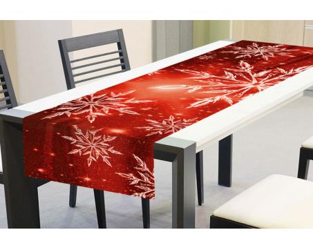 Tischläufer - Rote Schneeflocken