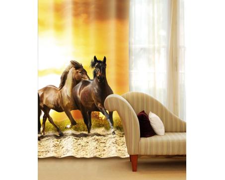 Vorhang - Pferde im Sonnenuntergang 140 x 245 cm