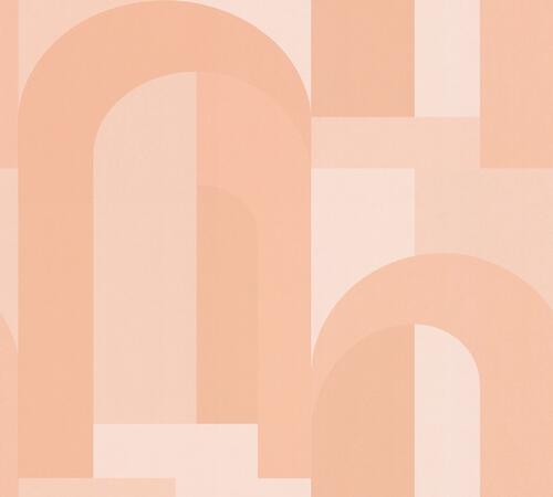 Vliestapete AP Arcade 391702 - Art Deco Muster - Orange, Beige